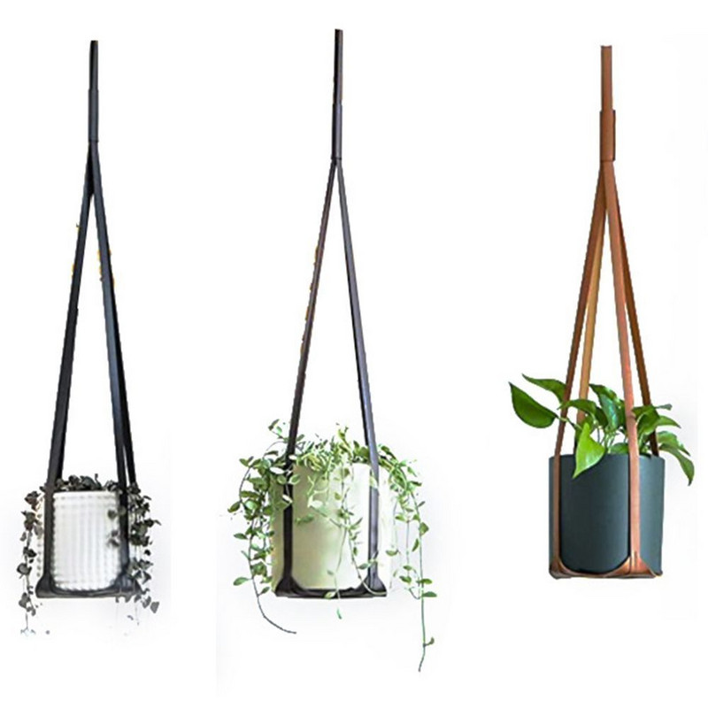 PU odinė augalų kabykla pakabinama vazono laikiklis Elegantiškas namų dekoras, skirtas patalpų kaktuso sultingam balkono dekoravimui