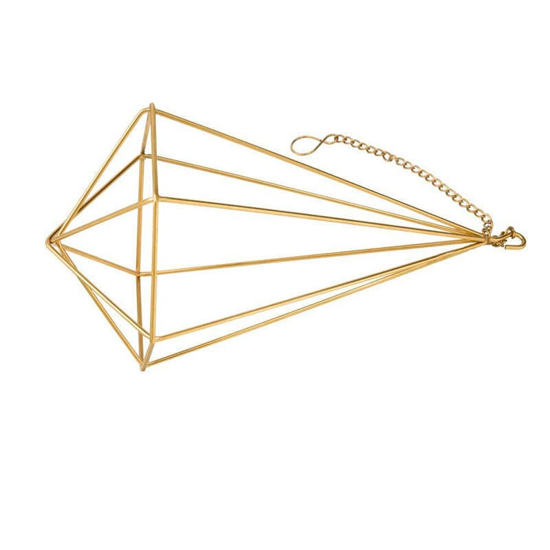 Suport pentru plante de aer suspendat Jardinier geometric modern cu lanț Tillandsia container Himmeli Decor de perete, auriu