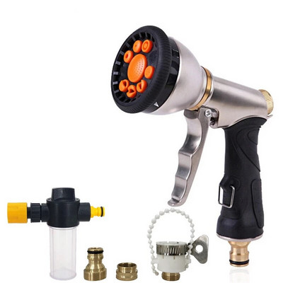 Karštas išpardavimas Sodo žarnos purkštuvas vandens pistoletas 9 funkcija vandens pistoletas vejos purkštuvas aukšto slėgio automobilių plovimo putų purkštukas laistymo įrankis