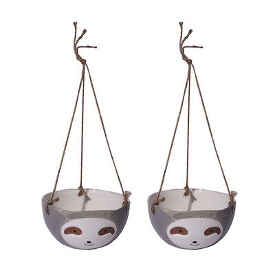 2 vnt. tinginys gėlių vazonas Gyvūnų augalų vazonas Pakabinamas vazonas Keraminis augalų vazonas namų sodui Pakabinamas augalų vazonas