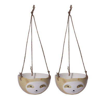 2 vnt. tinginys gėlių vazonas Gyvūnų augalų vazonas Pakabinamas vazonas Keraminis augalų vazonas namų sodui Pakabinamas augalų vazonas