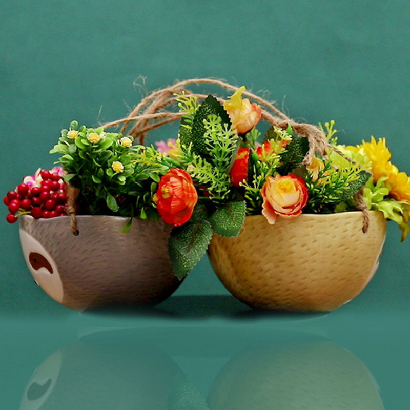 2 vnt. tinginys gėlių vazonas Gyvūnų augalų vazonas Pakabinamas vazonas Keraminis augalų vazonas namų sodui Pakabinamas augalų vazonas