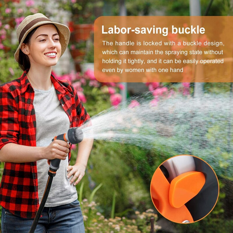 8 režimai Aukšto slėgio vandens pistoletas Purškiamas vejos laistymo pistoletas Sodo purškimo pistoletas Drėkinimo laistymo purškimo pistoletas Automobilių plovimo įrankis Purškimo pistoletas