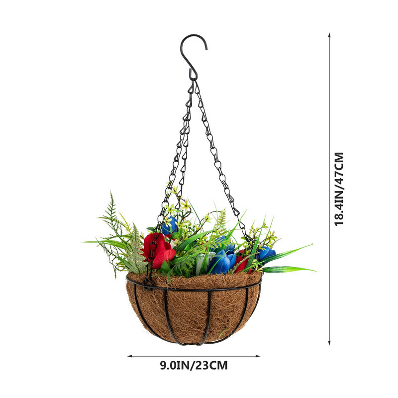 Kabantys gėlių krepšeliai Krepšeliai Sodinukai Dirbtiniai pakabukai Tulpės Namų sodo pakabukas Dekoratyvinis dekoras Sienų padirbtas vazonas viduje