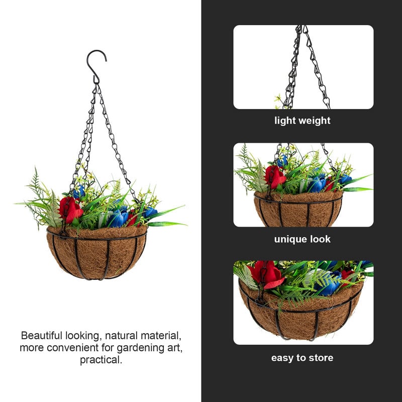 Kabantys gėlių krepšeliai Krepšeliai Sodinimo vazonai Dirbtiniai pakabukai Tulpės Namų sodo pakabukas Dekoratyvinis dekoras Sienų vazonas viduje