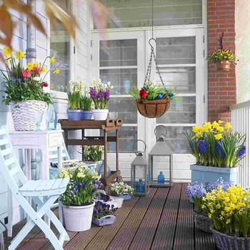 Κρεμαστά καλάθι λουλουδιών Καλάθια φυτευτές τεχνητά μενταγιόν Tulip σπίτι Κήπος Κρεμαστό Διακοσμητικό Διακόσμηση Wallfake Γλάστρα Εσωτερικού