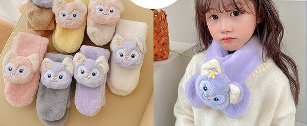 Eșarfă de iarnă cu aplicare de pluș pentru băieți și fete