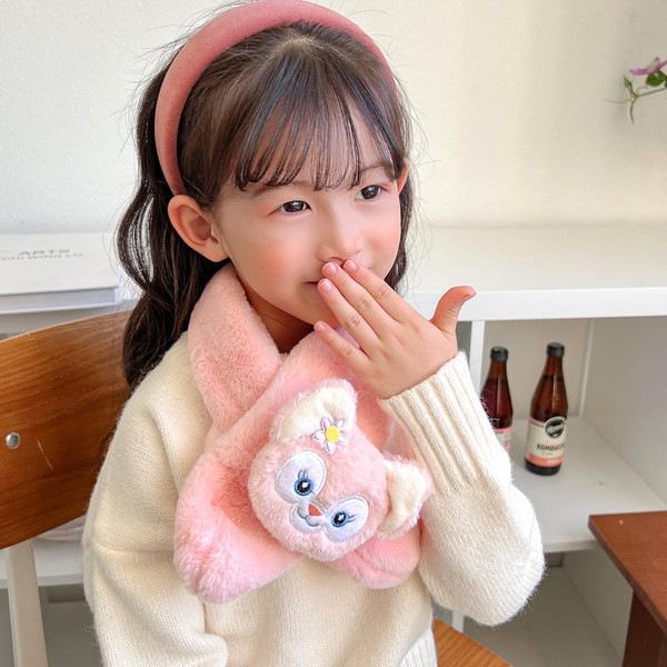 Eșarfă de iarnă cu aplicare de pluș pentru băieți și fete