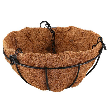 Black Growers Hanging Basket Planter with Chain Flower Plant Pot Διακόσμηση μπαλκονιού στον κήπο του σπιτιού-8 ιντσών
