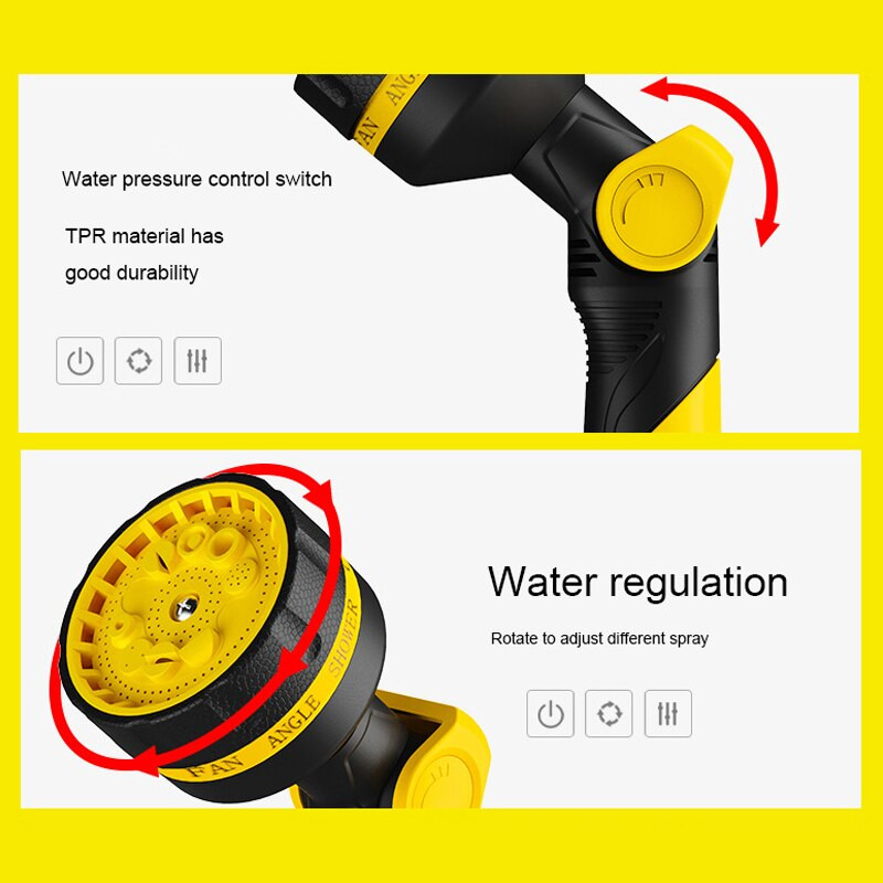 10 funkcijų sodo purkštuvas laistymo artefaktas žolės laistymas veja Reguliuojamas antgalis Rotacinė laistymo sistema Sodo reikmenys