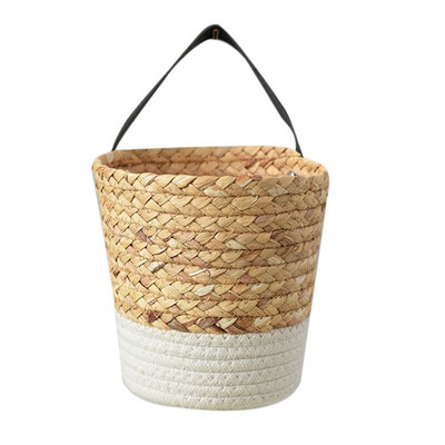 Szőtt függesztett kosárkosarak ültetőgépekhez Szőtt rattan fonott kerti fali dekoráció Falra szerelhető kosártároló állvány