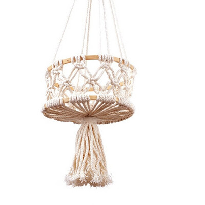 Coș suspendat Macrame pentru depozitare fructe Organizator vas pentru plante agățat frânghie de bumbac pentru decorarea interioară