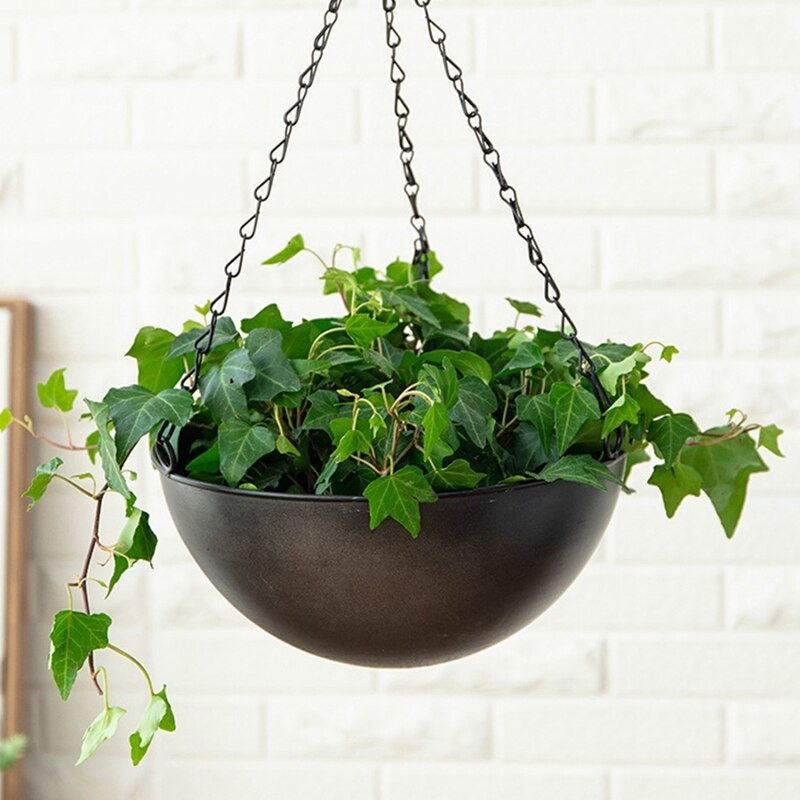 Fém függő virágcserep lánc függő virágtartó kosár virágváza otthoni kerthez erkély díszítéshez