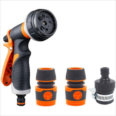 Kerti tömlőfúvóka öntözőspray nagynyomású vízpermetező 8 mintával Hordozható nagynyomású vízpisztoly tisztításhoz
