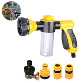 Kerti vízpisztoly hordozható autómosó habpisztoly 8 üzemmódú habszóró pisztoly habtároló tartállyal virágöntözéshez autómosáshoz