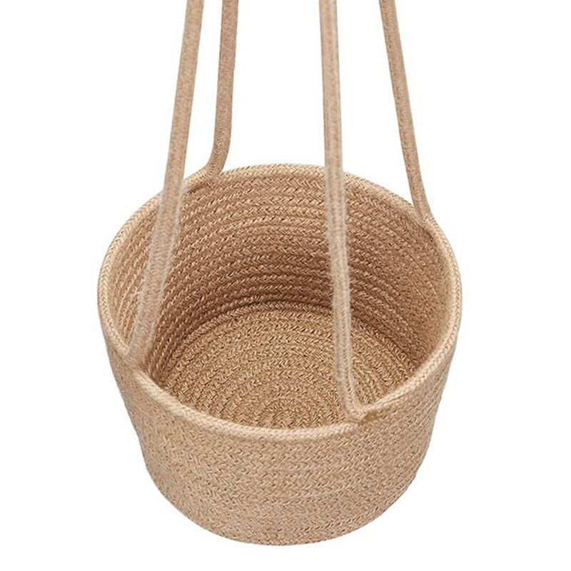 2X coșuri de jardiniere cu frânghie suspendate cu funie lungă pentru agățat, suport pentru plante țesut manual Suport decorativ pentru ghiveci de flori