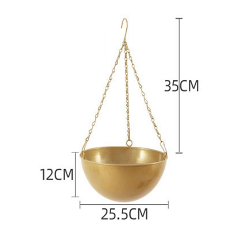 Ghiveci de flori suspendate din metal cu lanț de jardiniere suspendate coș vază de flori pentru decorarea balconului, grădinii