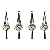 Coș cu ghiveci suspendat pentru interior și exterior, frânghie din bumbac, suport pentru plante cu ghirlande, 4 bucăți