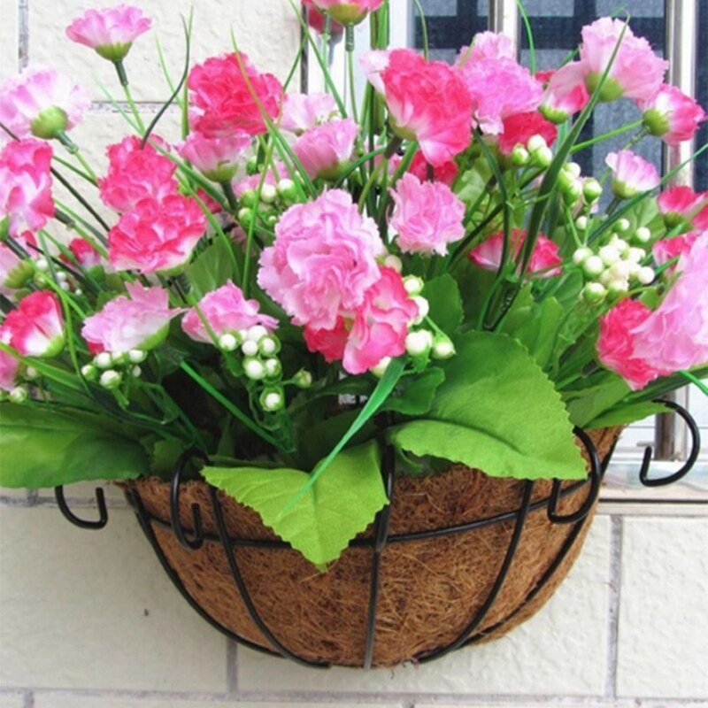 4 buc. Eșarfă Îmbrăcăminte Cupă Punch Bol pentru cârlige metalice în formă de S Umerașe și 2 buc. Coș pentru domnișor agățat de fier pentru perete 25 cm