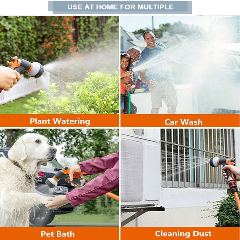 8 režimai Laistymo pistoletas Sodo purkštukas žarnos antgalis Reguliuojamas antgalis Vandens pistoletas vejos žarna Daugiafunkcis sodo aukšto slėgio purkštuvas