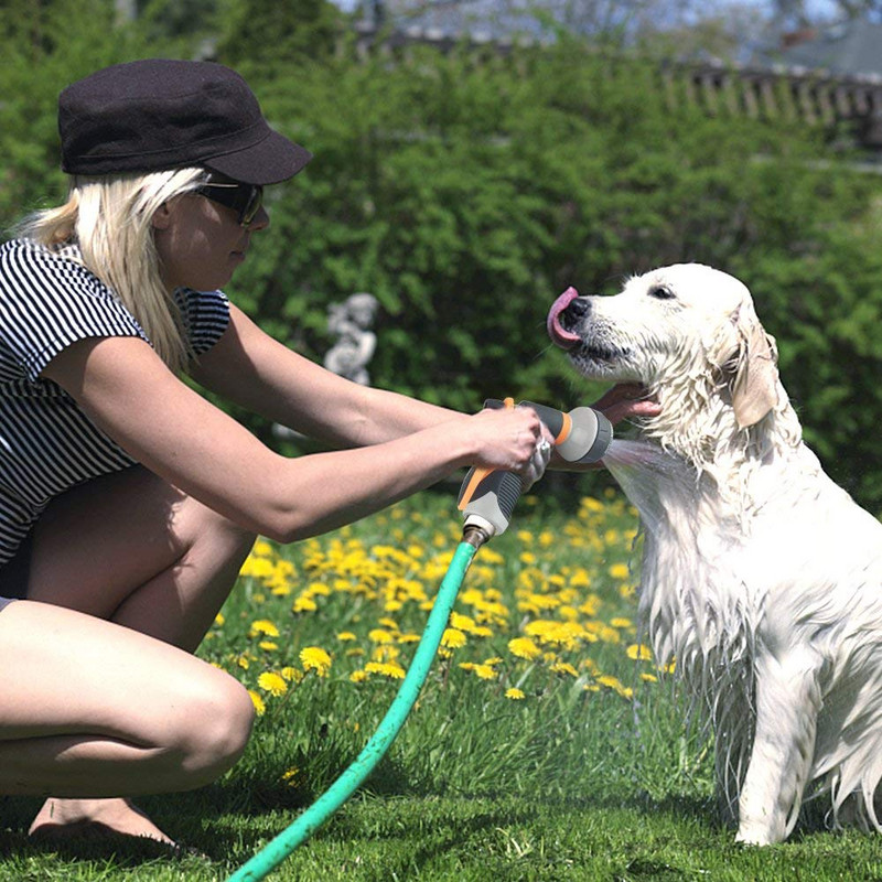 Új 8 mintás permetező fű öntözés többfunkciós autómosó nagynyomású, tartós kézi szerszámok tömlő szórófej Kert 2022