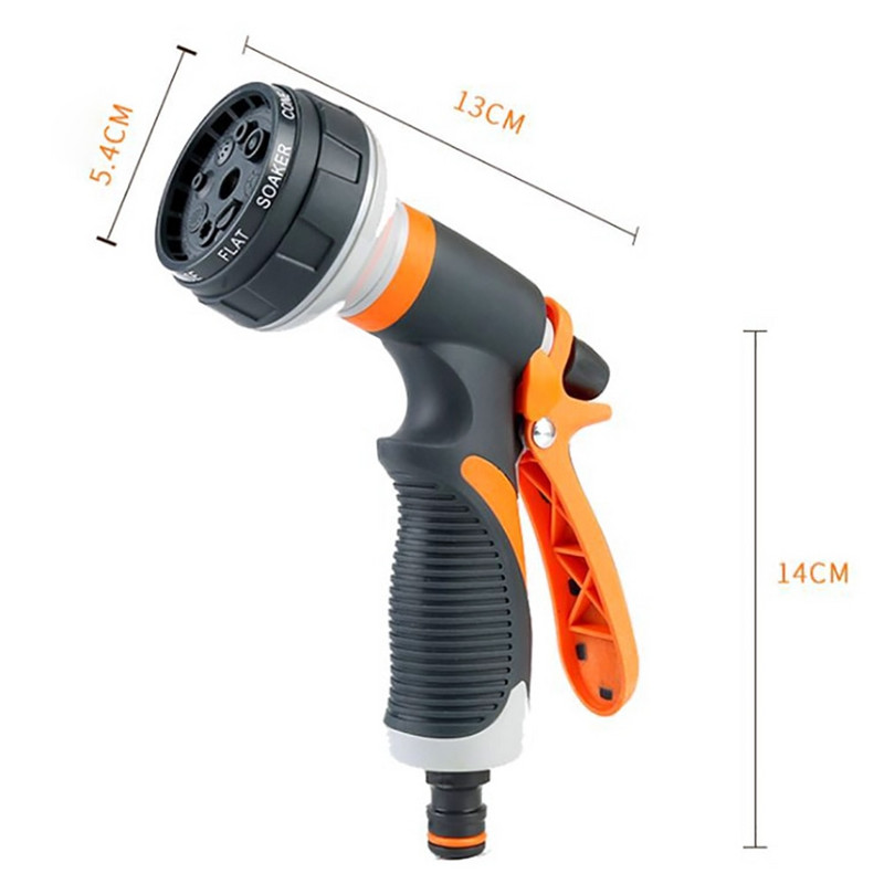 Új 8 mintás permetező fű öntözés többfunkciós autómosó nagynyomású, tartós kézi szerszámok tömlő szórófej Kert 2022
