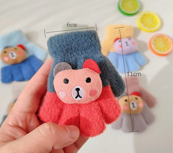 Mănuși de iarnă pentru copii cu element 3D pentru băieți și fete