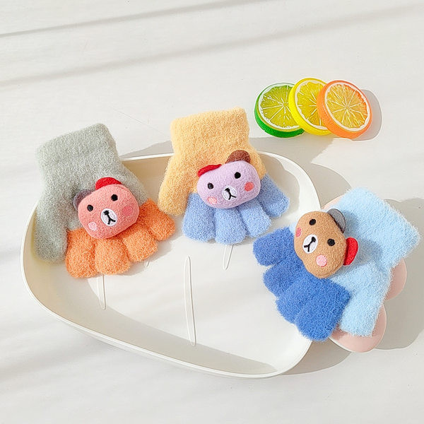 Mănuși de iarnă pentru copii cu element 3D pentru băieți și fete