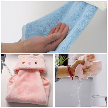 1 ΤΕΜ. Κρεμαστή πετσέτα χεριών κινουμένων σχεδίων Μαλακή κοραλλιογενής πετσέτα κουζίνας Χαριτωμένη παιδική πετσέτα μπάνιου μωρού για γρήγορο στέγνωμα