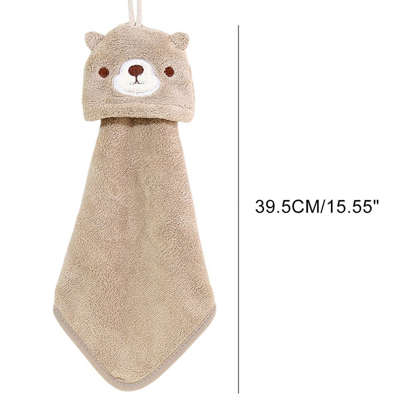 1vnt Animacinis pakabinamas rankšluostis Minkštas koralinis virtuvės rankšluostis Mielas Vaikų Vaiko Kūdikio Greitai Išdžiūstantis Maudymosi Rankšluostis