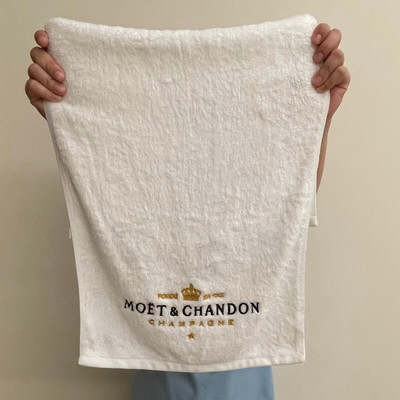 Бродирана бяла памучна кърпа за измиване на лицето Кърпа за парти
