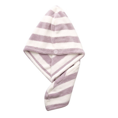 Înveliș pentru prosop de păr din microfibră pentru femei Prosoape cu dungi pentru adulți baie baie prosop absorbant prosop pentru uscarea părului șapcă lungă creț uscată