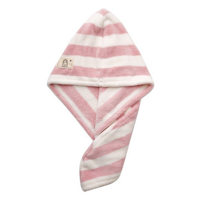 Înveliș pentru prosop de păr din microfibră pentru femei Prosoape cu dungi pentru adulți baie baie prosop absorbant prosop pentru uscarea părului șapcă lungă creț uscată