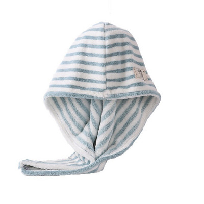 Înveliș pentru prosop de păr din microfibră pentru femei Prosoape cu dungi pentru adulți baie baie prosop absorbant prosop pentru uscarea părului șapcă lungă creț uscată