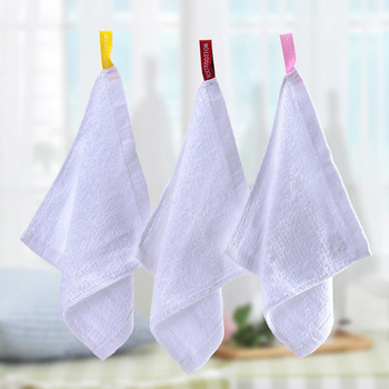 Hot sell χονδρική Νηπιαγωγείο καθαρό βαμβάκι παιδική πετσέτα τετράγωνη λευκή μικρή πετσέτα 20*20cm μαντηλάκια οικιακής χρήσης με κορδόνι 3τμχ
