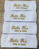 AHSNME 10 vnt. Individualizuotos logotipo baltos plaukų juostos grožio salono rankšluosčiai vonios kambario monogramos raidės SPA galvos juostos Mikropluošto rankšluosčiai