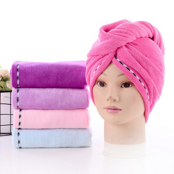 Микрофибърна кърпа за коса Суха шапка за коса Абсорбираща кърпа за коса Thicken Quick Dry Hair Шапка Шапка Тюрбан Глава Wrap Инструменти за баня