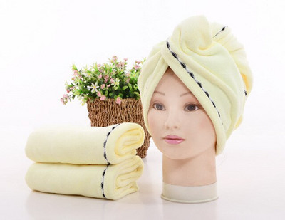 Mikroszálas hajtörlő Dry Hair Cap Nedvszívó hajtörlő pakolás Thicken Quick Dry Hair Hat Cap Turbán Fejpakolás Fürdőeszközök