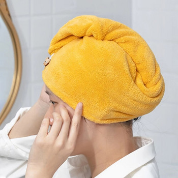 Шапка за сушене на коса от микрофибър Силно абсорбираща шапка за душ Шампоан за момичета Инструмент за кърпа за бързо изсъхване на косата Суха кърпа за коса Консумативи за баня