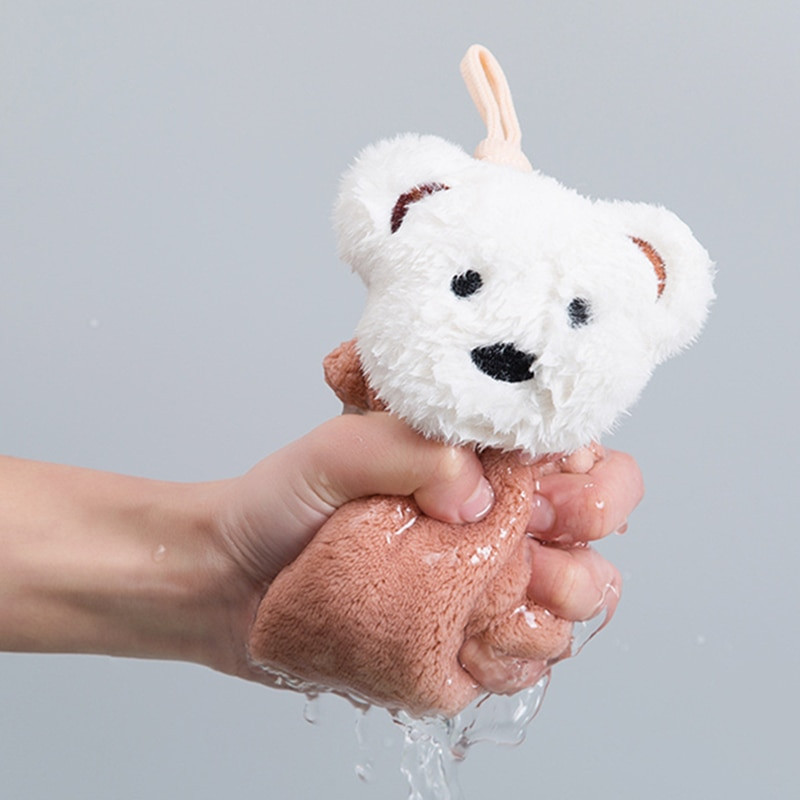 Minkštas kūdikių rankšluostis Animacinių filmų gyvūnų rankšluostis pakabinamas veido rankšluostis Mielas sugeriantis vonios rankšluostis, skirtas vonios kambariui greitai išdžiūti