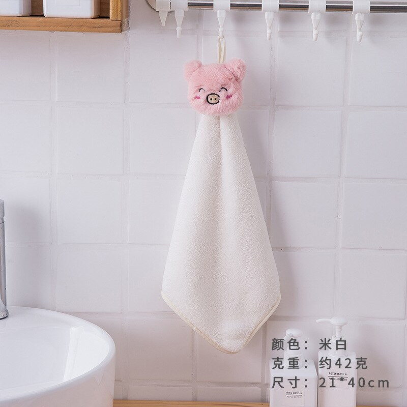Minkštas kūdikių rankšluostis Animacinių filmų gyvūnų rankšluostis pakabinamas veido rankšluostis Mielas sugeriantis vonios rankšluostis, skirtas vonios kambariui greitai išdžiūti