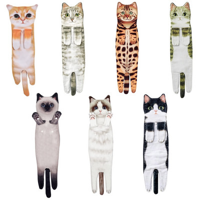 Naljakad kassi käterätikud Kasside sisustus Köögi riided rätikud Kassi kuju pühkige käterätik Armsad dekoratiivsed kassikingitused kassisõpradele