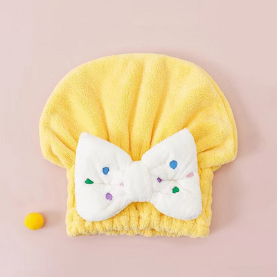 Copii drăguți Copii Uscarea rapidă a părului Prosoape înfășurate Pălărie de păr uscat Pălării de baie Căciulă de duș portabilă din lână Coral Accesorii de baie