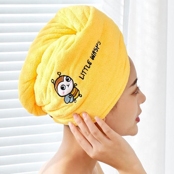 Мека микрофибърна кърпа за коса за момичета Супер абсорбираща бързосъхнеща магическа шапка за душ за жени Тюрбан за коса за баня Twist Head Wrap