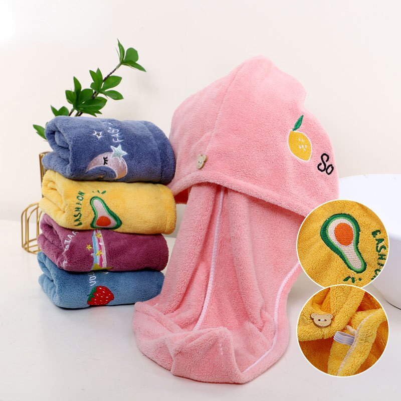 Prosop de păr moale din microfibră pentru fete, super absorbant, cu uscare rapidă, șapcă de duș magică pentru femei, pentru baie, turban de păr, înveliș cu cap răsucit