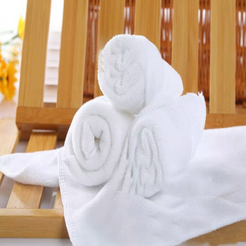 10τμχ Λευκό μαλακό ύφασμα μικροϊνών Πετσέτα προσώπου Ξενοδοχείο Πετσέτα μπάνιου Πανιά Πλύσιμο Πετσέτες Χεριών Φορητή πετσέτα καθαρισμού πολλαπλών χρήσεων