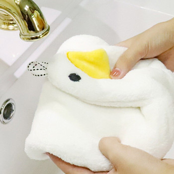 Κορεάτικη πάπια πετσέτα χεριών κρεμαστό πανί Χαριτωμένη μαλακή πετσέτα κουζίνας απορροφητική πετσέτα χεριών οικιακής χρήσης Coral fleece Handable