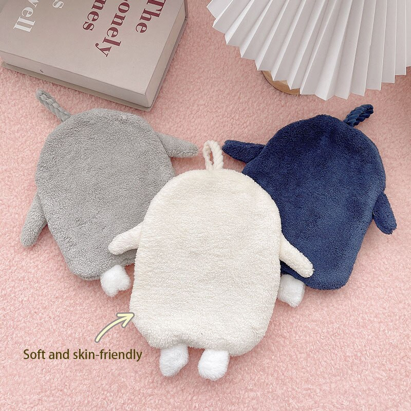 Prosop de mână cu pinguin din desene animate, absorbant pentru casă, moale, lână de corali, prosoape de baie, microfibră de bucătărie, șervețele de curățare cu uscare rapidă.