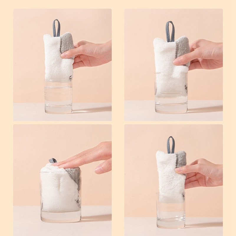 Prosop de mână agățat cu desene animate Prosop super absorbant de bucătărie Pisică drăguță Prosop de baie pentru copii Prosop cu uscare rapidă pentru acasă, baie, birou