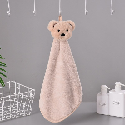 Cartoon Bear Ručnik za ruke Coral Velvet Microfiber Mekani super upijajući ručnici za lice Kuhinja Kupaonica Terry Ručnici Viseći dizajn
